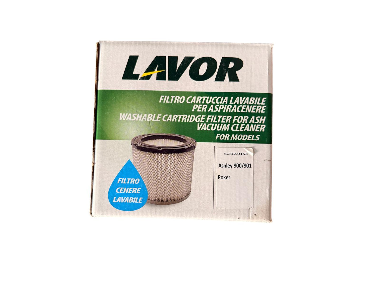 Filtro cartuccia lavabile LAVOR per aspiracenere Ashley 900/901 - Poker